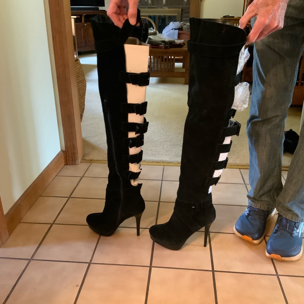 Colin Stuart Thigh High Suede Boots - Picture 2 of 10